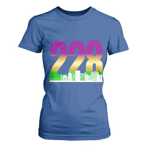 Funny Mardi Gras In Biloxi Mississippi T Shirt For Women 228 Skyline Area Code TS11 Royal Blue Print Your Wear