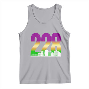 Funny Mardi Gras In Biloxi Mississippi Tank Top 228 Skyline Area Code TS11 Athletic Heather Print Your Wear