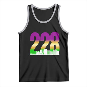 Funny Mardi Gras In Biloxi Mississippi Tank Top 228 Skyline Area Code TS11 Black Athletic Heather Print Your Wear
