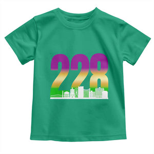 Funny Mardi Gras In Biloxi Mississippi Toddler T Shirt 228 Skyline Area Code TS11 Irish Green Print Your Wear