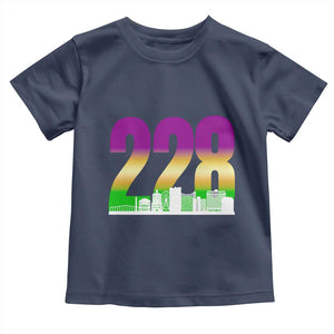 Funny Mardi Gras In Biloxi Mississippi Toddler T Shirt 228 Skyline Area Code TS11 Navy Print Your Wear