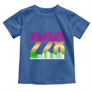 Funny Mardi Gras In Biloxi Mississippi Toddler T Shirt 228 Skyline Area Code TS11 Royal Blue Print Your Wear
