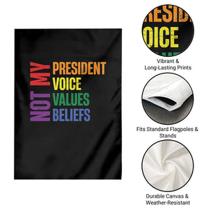 Not My President Not My Voice Not My Values Not My Beliefs Garden Flag Vintage Rainbow Text TS11 Print Your Wear
