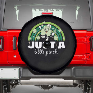 Funny St Patrick's Day Nurse Spare Tire Cover Just A Little Pinch Rainbow Shamrock TS11 Black Print Your Wear