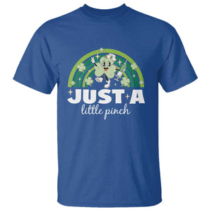 Funny St Patrick's Day Nurse T Shirt Just A Little Pinch Rainbow Shamrock TS11 Royal Blue Print Your Wear
