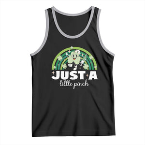 Funny St Patrick's Day Nurse Tank Top Just A Little Pinch Rainbow Shamrock TS11 Black Athletic Heather Print Your Wear