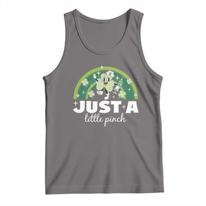 Funny St Patrick's Day Nurse Tank Top Just A Little Pinch Rainbow Shamrock TS11 Deep Heather Print Your Wear