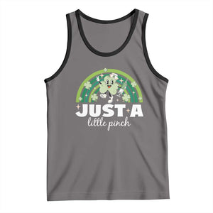 Funny St Patrick's Day Nurse Tank Top Just A Little Pinch Rainbow Shamrock TS11 Deep Heather Black Print Your Wear