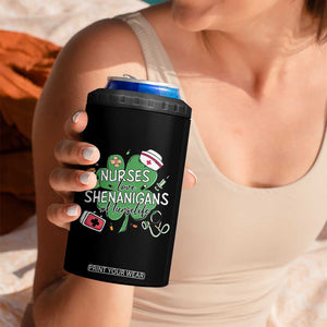 Funny St Patrick's Day Nurse 4 in 1 Can Cooler Tumbler Nurses Love Shenanigans Nurse Life Shamrock TS11 Print Your Wear