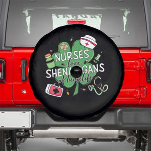 Funny St Patrick's Day Nurse Spare Tire Cover Nurses Love Shenanigans Nurse Life Shamrock TS11 Black Print Your Wear