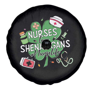 Funny St Patrick's Day Nurse Spare Tire Cover Nurses Love Shenanigans Nurse Life Shamrock TS11 Print Your Wear