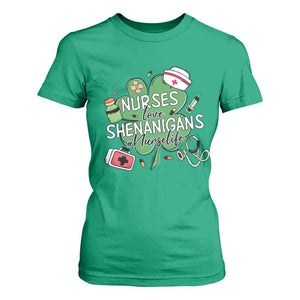 Funny St Patrick's Day Nurse T Shirt For Women Nurses Love Shenanigans Nurse Life Shamrock TS11 Irish Green Print Your Wear