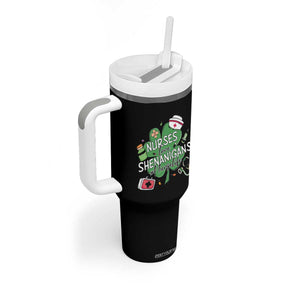 Funny St Patrick's Day Nurse Tumbler With Handle Nurses Love Shenanigans Nurse Life Shamrock TS11 Print Your Wear