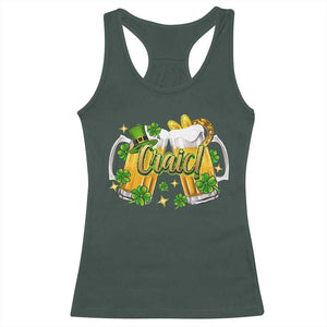 Funny St Patrick's Day Irish Beer Drinking Craic Racerback Tank Top TS11 Dark Forest Green Print Your Wear