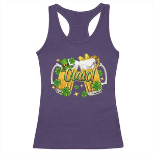 Funny St Patrick's Day Irish Beer Drinking Craic Racerback Tank Top TS11 Purple Print Your Wear