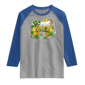 Funny St Patrick's Day Irish Beer Drinking Craic Raglan Shirt TS11 Sport Gray Royal Print Your Wear