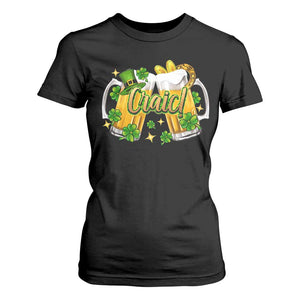 Funny St Patrick's Day Irish Beer Drinking Craic T Shirt For Women TS11 Black Print Your Wear