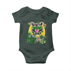 Funny St Patrick's Day Racoon Baby Onesie Kiss Me I'm Feral Horseshoe Shamrock TS11 Print Your Wear
