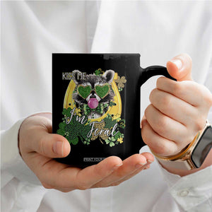 Funny St Patrick's Day Racoon Coffee Mug Kiss Me I'm Feral Horseshoe Shamrock TS11 Print Your Wear