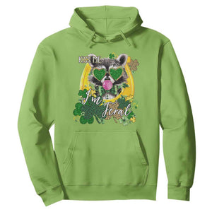 Funny St Patrick's Day Racoon Hoodie Kiss Me I'm Feral Horseshoe Shamrock TS11 Lime Print Your Wear