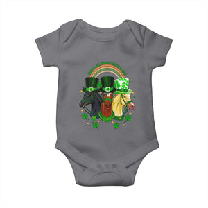 Funny St Patrick's Day Horse Baby Onesie Happy St Horsetrick's Day Shamrock TS11 Charcoal Print Your Wear