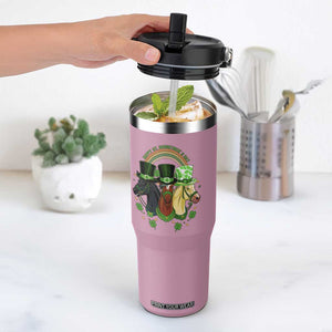 Funny St Patrick's Day Horse Flip Straw Tumbler Happy St Horsetrick's Day Shamrock TS11 One Size: 30 oz Light Pink Print Your Wear