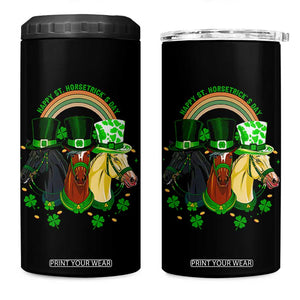 Funny St Patrick's Day Horse 4 in 1 Can Cooler Tumbler Happy St Horsetrick's Day Shamrock TS11 One Size: 16 oz Black Print Your Wear