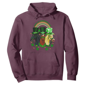 Funny St Patrick's Day Horse Hoodie Happy St Horsetrick's Day Shamrock TS11 Maroon Print Your Wear