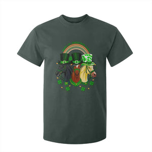 Funny St Patrick's Day Horse T Shirt For Kid Happy St Horsetrick's Day Shamrock TS11 Dark Forest Green Print Your Wear