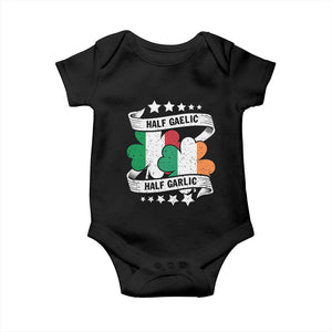 Funny Half Gaelic Half Garlic Baby Onesie Irish Italian St. Patrick's Day TS11 Black Print Your Wear