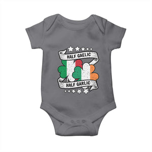 Funny Half Gaelic Half Garlic Baby Onesie Irish Italian St. Patrick's Day TS11 Charcoal Print Your Wear