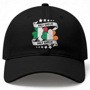Funny Half Gaelic Half Garlic Baseball Cap Irish Italian St. Patrick's Day TS11 Print Your Wear