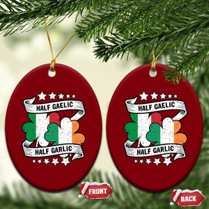 Funny Half Gaelic Half Garlic Ceramic Ornament Irish Italian St. Patrick's Day TS11 Print Your Wear