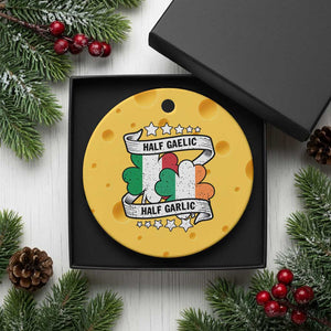 Funny Half Gaelic Half Garlic Ceramic Ornament Irish Italian St. Patrick's Day TS11 1pc Yellow Cheese Print Your Wear