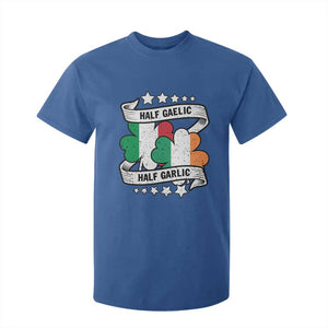 Funny Half Gaelic Half Garlic T Shirt For Kid Irish Italian St. Patrick's Day TS11 Royal Blue Print Your Wear