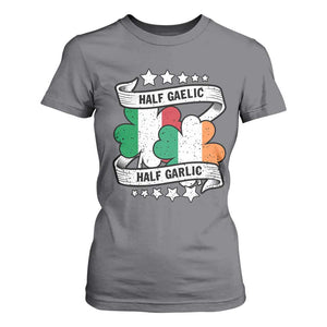 Funny Half Gaelic Half Garlic T Shirt For Women Irish Italian St. Patrick's Day TS11 Charcoal Print Your Wear