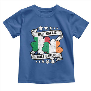 Funny Half Gaelic Half Garlic Toddler T Shirt Irish Italian St. Patrick's Day TS11 Royal Blue Print Your Wear