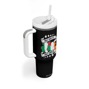 Funny Half Gaelic Half Garlic Tumbler With Handle Irish Italian St. Patrick's Day TS11 Print Your Wear