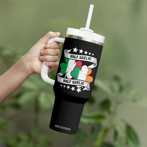 Funny Half Gaelic Half Garlic Tumbler With Handle Irish Italian St. Patrick's Day TS11 Print Your Wear