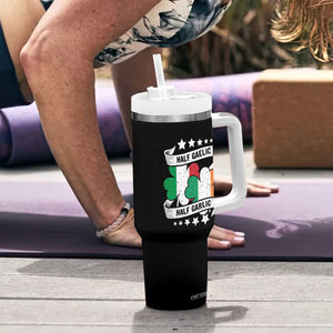 Funny Half Gaelic Half Garlic Tumbler With Handle Irish Italian St. Patrick's Day TS11 Print Your Wear