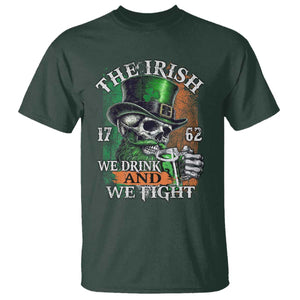 Irish Soldiers 1762 T Shirt The Irish We Drink And We Fight Shamrock Skull Beer TS11 Dark Forest Green Print Your Wear