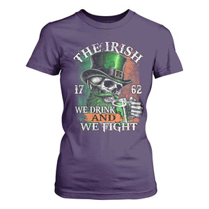 Irish Soldiers 1762 T Shirt For Women The Irish We Drink And We Fight Shamrock Skull Beer TS11 Purple Print Your Wear