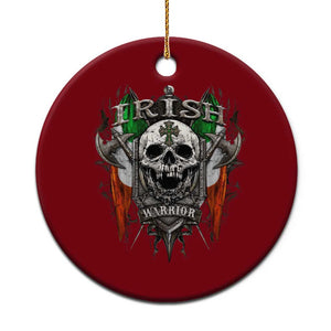 Funny Irish Warrior Ceramic Ornament Vintage Skull Celtic Cross Ireland Flag TS11 1pc Red Print Your Wear
