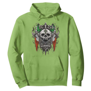 Funny Irish Warrior Hoodie Vintage Skull Celtic Cross Ireland Flag TS11 Lime Print Your Wear
