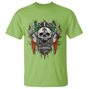 Funny Irish Warrior T Shirt Vintage Skull Celtic Cross Ireland Flag TS11 Lime Print Your Wear