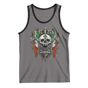 Funny Irish Warrior Tank Top Vintage Skull Celtic Cross Ireland Flag TS11 Deep Heather Black Print Your Wear