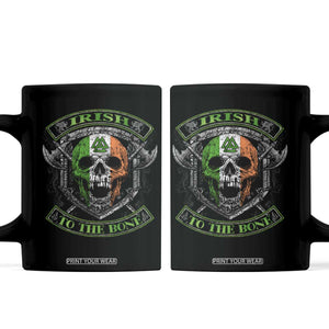 Irish Viking Coffee Mug Irish To The Bone Vintage Ireland Flag Skull TS11 Black Print Your Wear