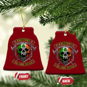 Irish Viking Ceramic Ornament Irish To The Bone Vintage Ireland Flag Skull TS11 Print Your Wear