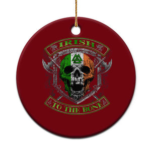 Irish Viking Ceramic Ornament Irish To The Bone Vintage Ireland Flag Skull TS11 1pc Red Print Your Wear