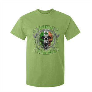 Irish Viking T Shirt For Kid Irish To The Bone Vintage Ireland Flag Skull TS11 Lime Print Your Wear